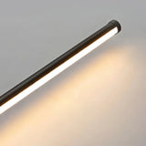 Schwarze lineare LED-Wandleuchte, Detail des Lichtaustritts