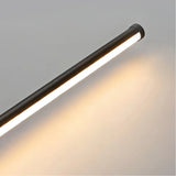 Schwarze lineare LED-Wandleuchte, Detail des Lichtaustritts
