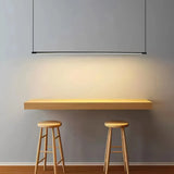 Dimmbare schwarze Pendelleuchte aus Metall – minimalistisch, lang, für das Esszimmer