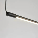 Dimmbare schwarze Pendelleuchte aus Metall – minimalistisch, lang, für das Esszimmer