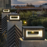 Eckige LED-Solar Sockelleuchte Anthrazit für Terrasse & Garten