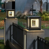 Eckige LED-Solar Sockelleuchte Anthrazit für Terrasse & Garten