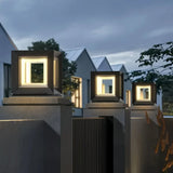 Eckige LED-Solar Sockelleuchte Anthrazit für Terrasse & Garten