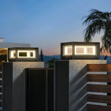 Eckige LED-Solar Sockelleuchte Anthrazit für Terrasse & Garten