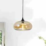 Einflammige Glas-Pendelleuchte im Mid-Century-Stil fürs Esszimmer