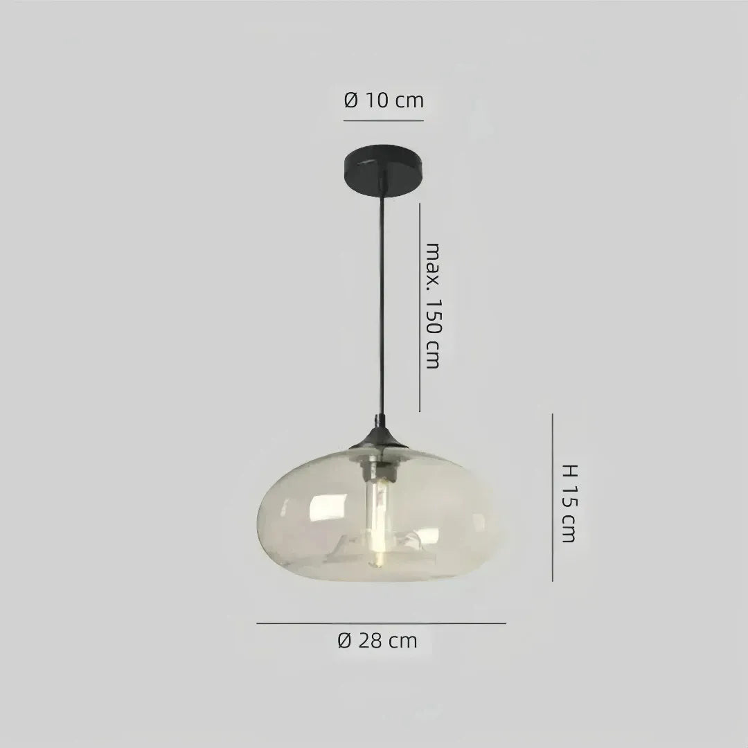 Einflammige Glas-Pendelleuchte im Mid-Century-Stil fürs Esszimmer