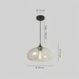 Einflammige Glas-Pendelleuchte im Mid-Century-Stil fürs Esszimmer