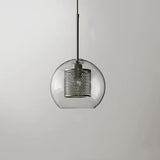 Einflammige Pendelleuchte aus Glas und Metall für das Esszimmer