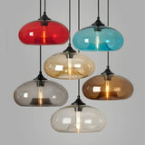Einflammige Glas-Pendelleuchte im Mid-Century-Stil fürs Esszimmer