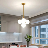 Moderne Bubble LED Pendelleuchte aus Opalglas für Esszimmer