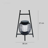 Gartenlaterne modern aus schwarzem Metall tragbar
