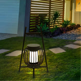 Gartenlaterne modern aus schwarzem Metall tragbar