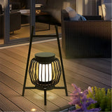 Gartenlaterne modern aus schwarzem Metall tragbar