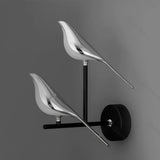 Vogel-Wandleuchte in Silber für moderne Innenräume