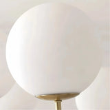 Goldener Kronleuchter mit Kugeln aus Opalglas für Wohnzimmer, Modern