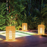 Handgeflochtene LED-Solar-Gartenlaterne für Terrasse und Garten