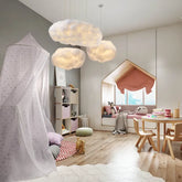 Skandinavische Wolken-Pendelleuchte fürs Kinderzimmer in Weiß