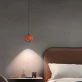 Moderne Einzelpendelleuchte in Orange-Schwarz