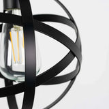 Industrial Deckenleuchte aus schwarzem Metall, kugelförmiges Design, für Flur