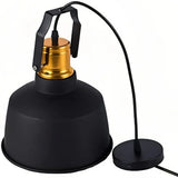 Industrial Pendelleuchte Schwarz-Gold aus Metall für Esszimmer