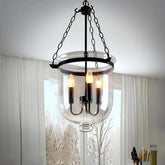 Industrial Pendelleuchte aus Glas und Metall, Schwarz, für Esszimmer