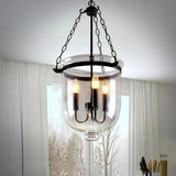 Industrial Pendelleuchte aus Glas und Metall, Schwarz, für Esszimmer