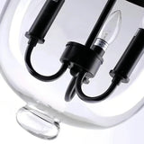 Industrial Pendelleuchte aus Glas und Metall, Schwarz, für Esszimmer