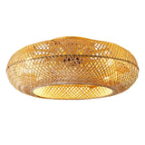 Kleiner Bambus-Deckenventilator mit Licht im Vintage-Stil