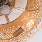 Kleiner Bambus-Deckenventilator mit Licht im Vintage-Stil