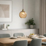 LED-Pendelleuchte mit bunter Glaskugel modern fürs Esszimmer