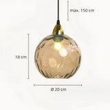 LED-Pendelleuchte mit bunter Glaskugel modern fürs Esszimmer