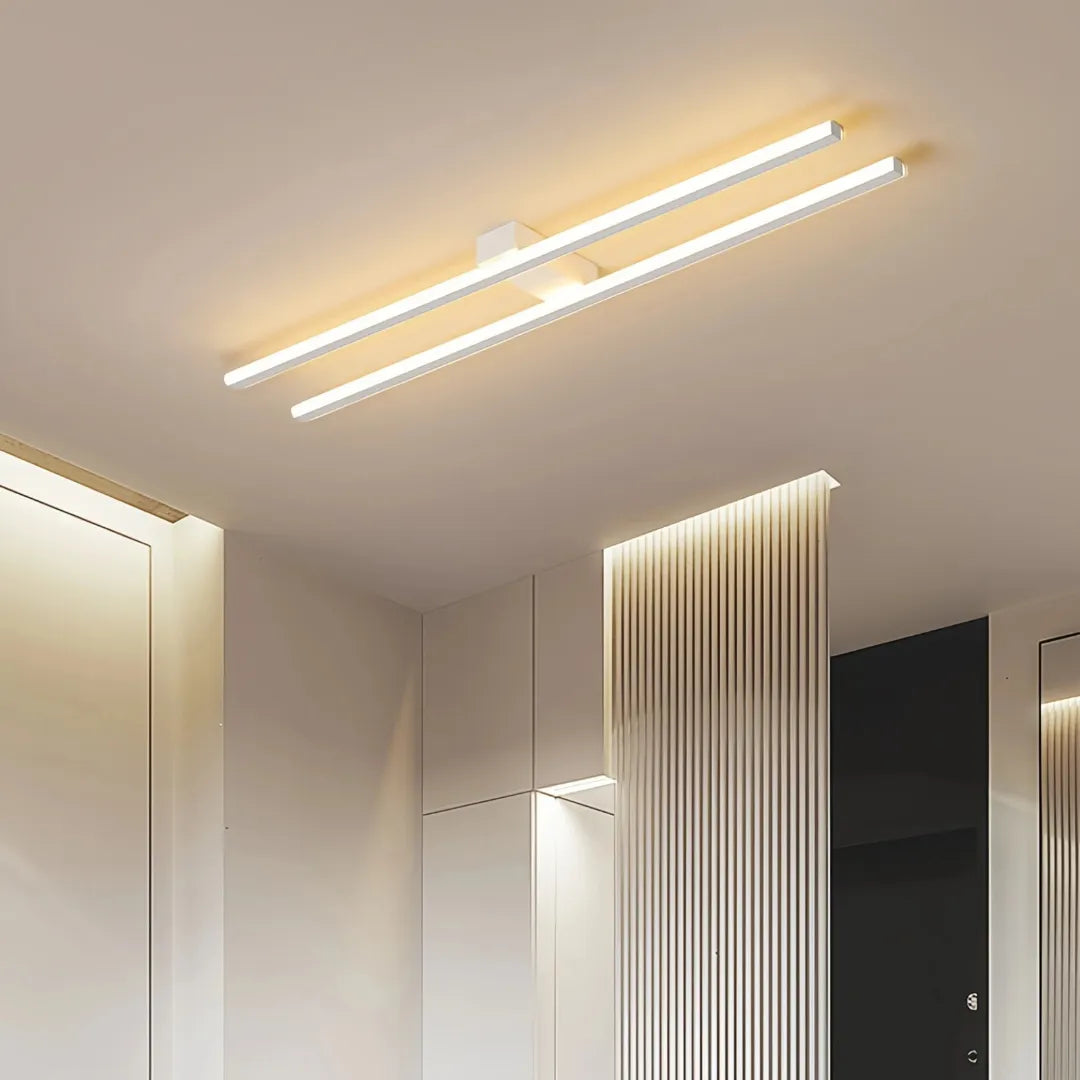 Moderne längliche LED-Deckenleuchte in Weiß