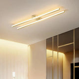 Goldene LED-Deckenleuchte in länglicher Form