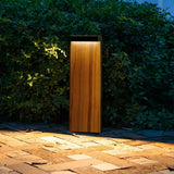 LED Designer-Wegeleuchte für den Garten in Holzoptik, IP65, 22 / 58 cm