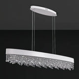 LED Kristall-Pendelleuchte länglich dimmbar für das Esszimmer