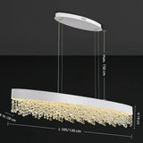 LED Kristall-Pendelleuchte länglich dimmbar für das Esszimmer