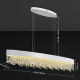 LED Kristall Pendelleuchte dimmbar, längliches Design, für das Esszimmer