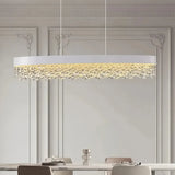LED Kristall Pendelleuchte dimmbar, längliches Design, für das Esszimmer
