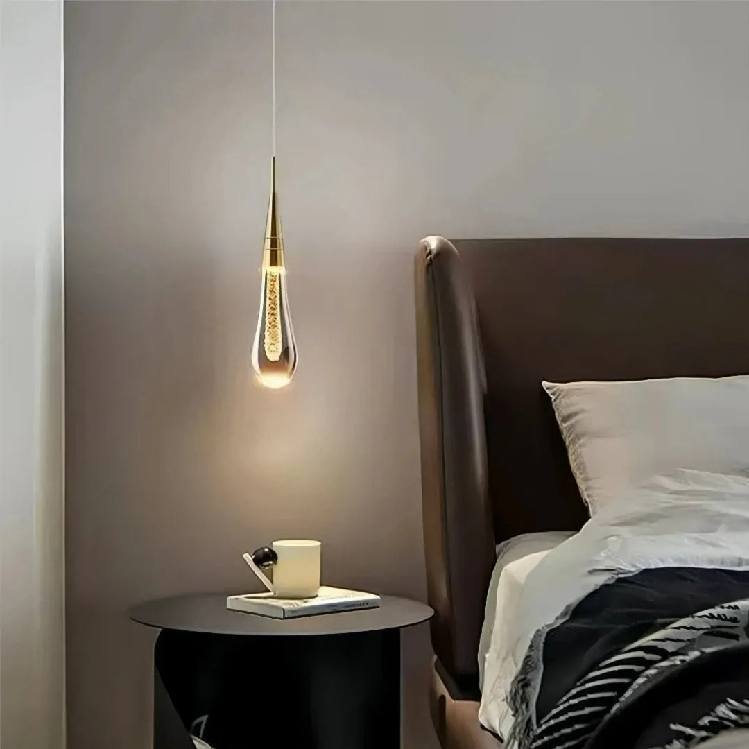 Einflammige LED-Kristall-Pendelleuchte für Schlafzimmer und kleine Räume
