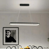 LED Pendelleuchte für den Esstisch oval modern dimmbar aus Metall