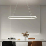 LED Pendelleuchte für den Esstisch oval modern dimmbar aus Metall