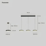 Moderne runde LED-Pendelleuchte für das Esszimmer, dimmbar