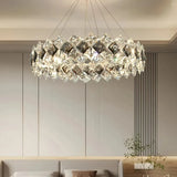 Moderne LED Kristall-Ring Pendelleuchte, Dimmbar für Wohnzimmer