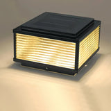 LED Solar-Sockelleuchte IP65, schwarz, mit Glas-Schirm, für außen