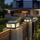 LED Solar-Sockelleuchte IP65, schwarz, mit Glas-Schirm, für außen