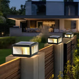 LED Solar-Sockelleuchte IP65, schwarz, mit Glas-Schirm, für außen