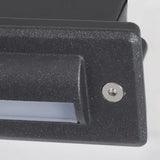 LED Außen-Wandeinbauleuchte in Schwarz, rechteckig, IP65