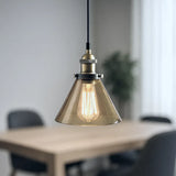 Glas Pendelleuchte Retro für Esstisch