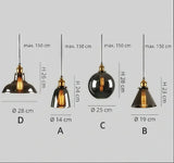 Glas Pendelleuchte Retro für Esstisch