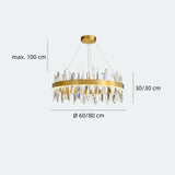 LED Kristall-Pendelleuchte Goldring für Esszimmer – Modernes Design